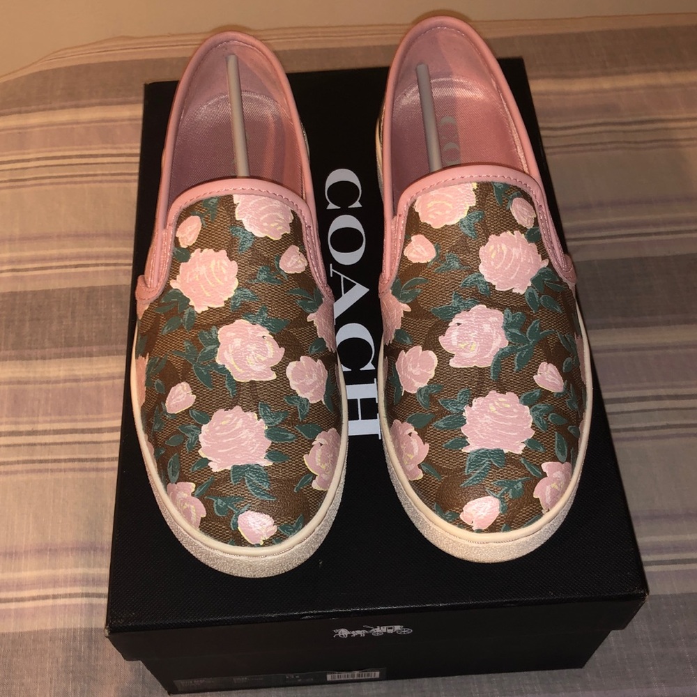 Floral Coach Slip-On Sneakers